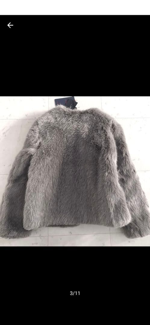 新品 ハンガー付き ウィークエンドマックスマーラ ノーカラーフェイクファーコート