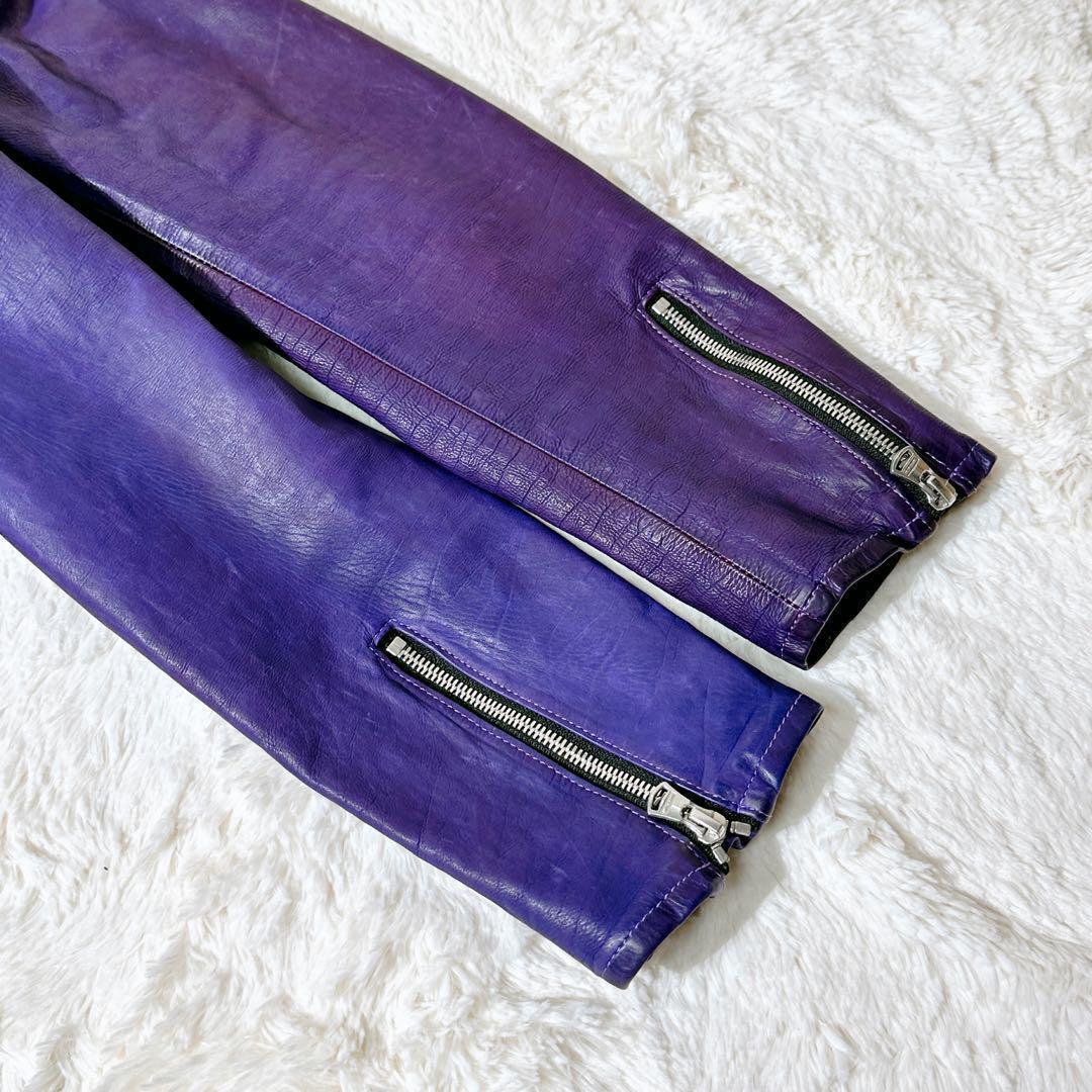 イサムカタヤマバックラッシュ ダブル ライダース ジャパンショルダー 紫 L