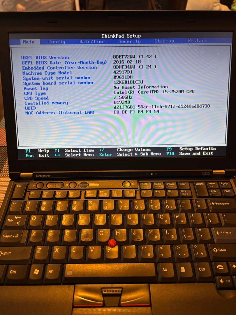ThinkPad X220 英語キーボード　OSなし