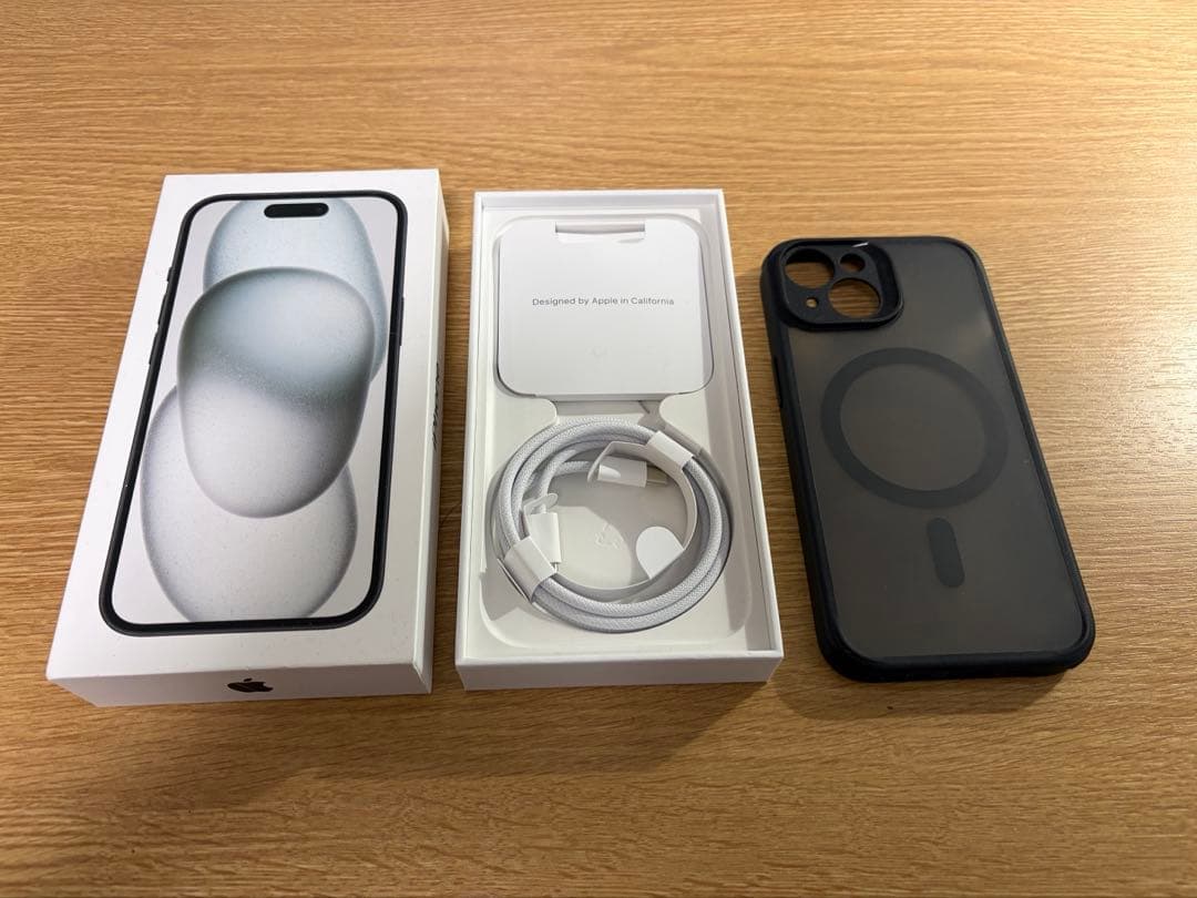 (美品)iPhone15 ブラック 本体(ケース付)