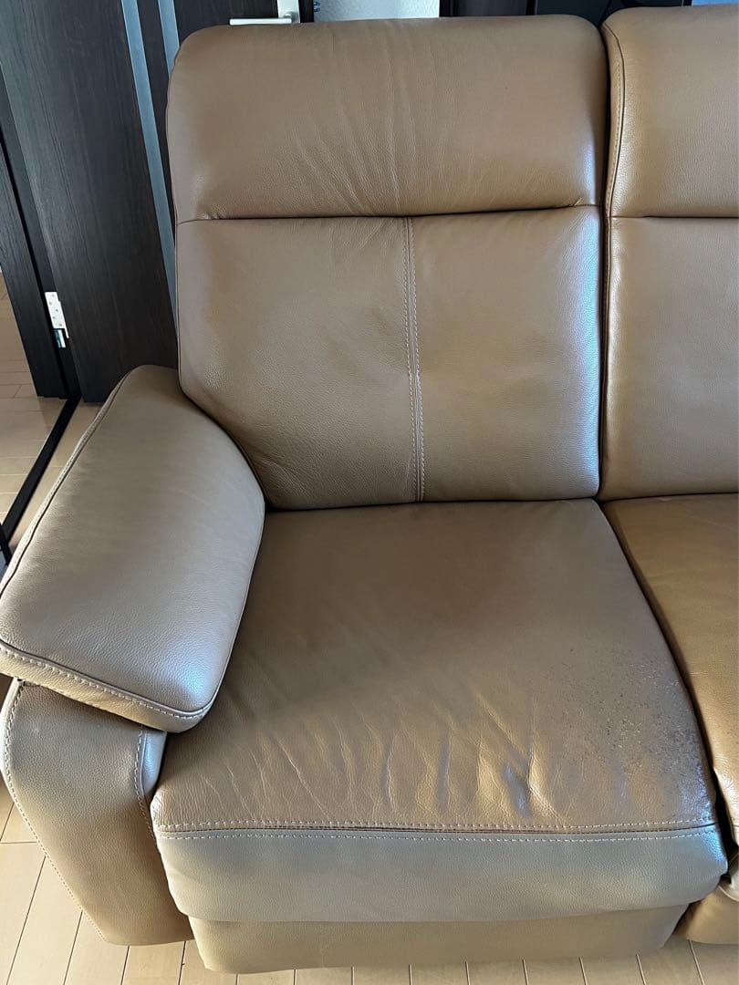 【IDC大塚家具】電動リクライニングソファ(3人掛け レザー セミオーダー品