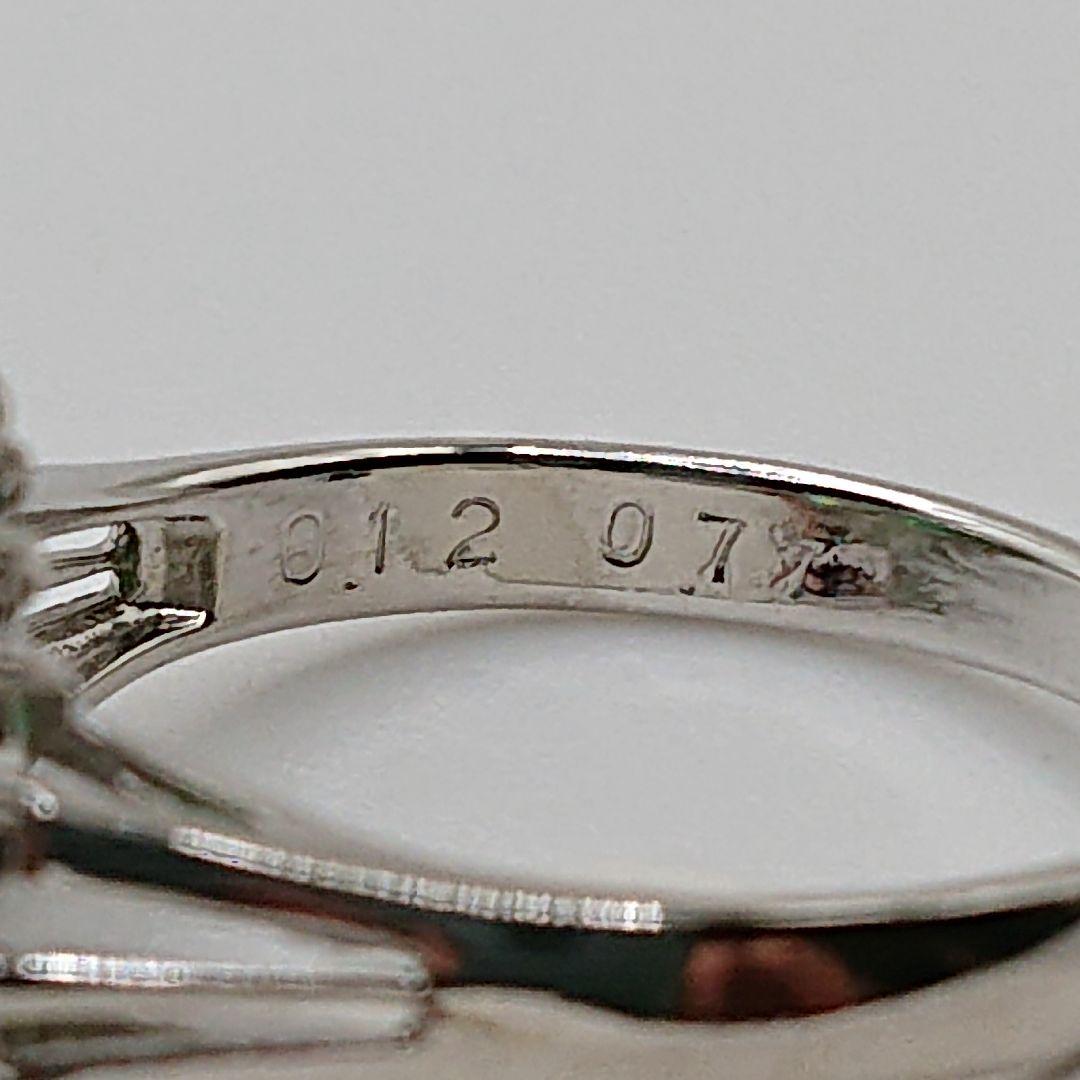 あで様天然エメラルド取り巻きリング 天然ダイヤモンドリング プラチナ900