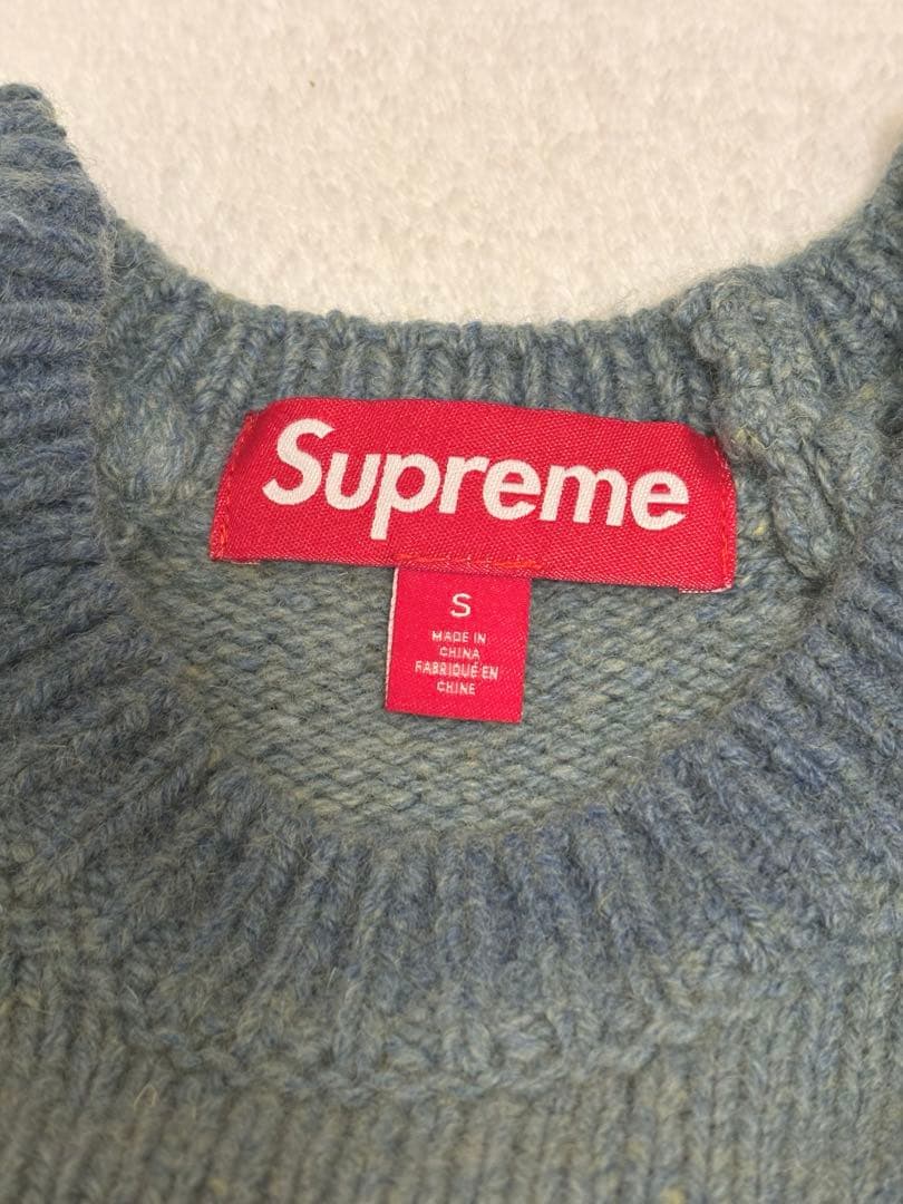 supreme flocked logo sweater Sサイズ