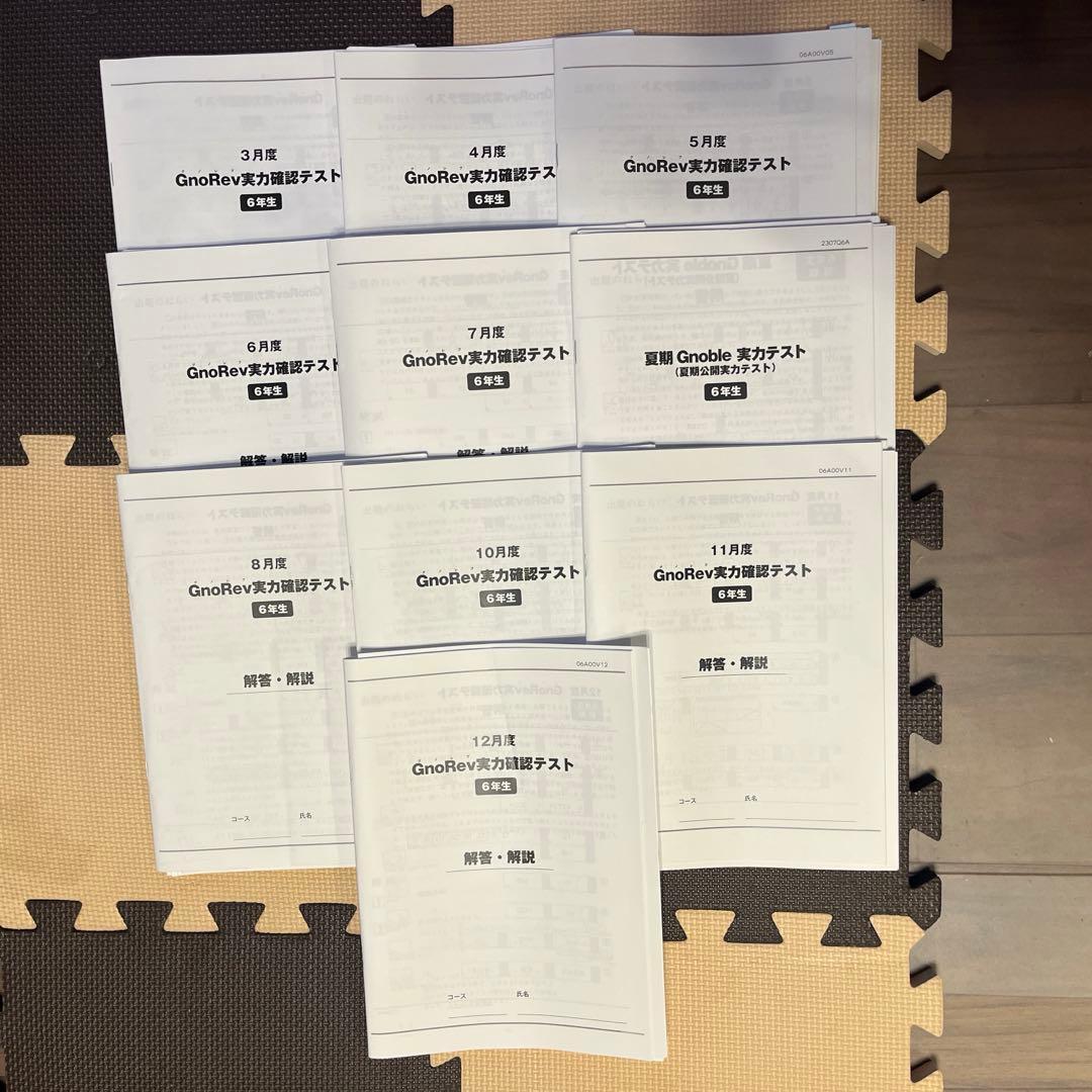 【全10回分】 6年生 グノーブル グノレブ 実力確認テスト