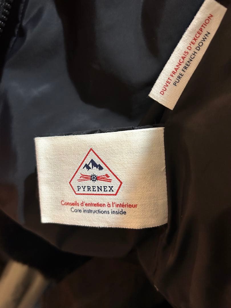 PYRENEX ファー付き ダウンジャケット 美品　ブラック　JP38