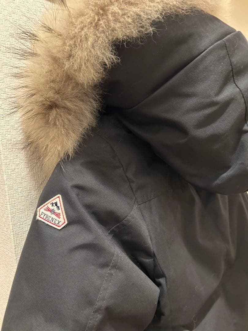 PYRENEX ファー付き ダウンジャケット 美品　ブラック　JP38