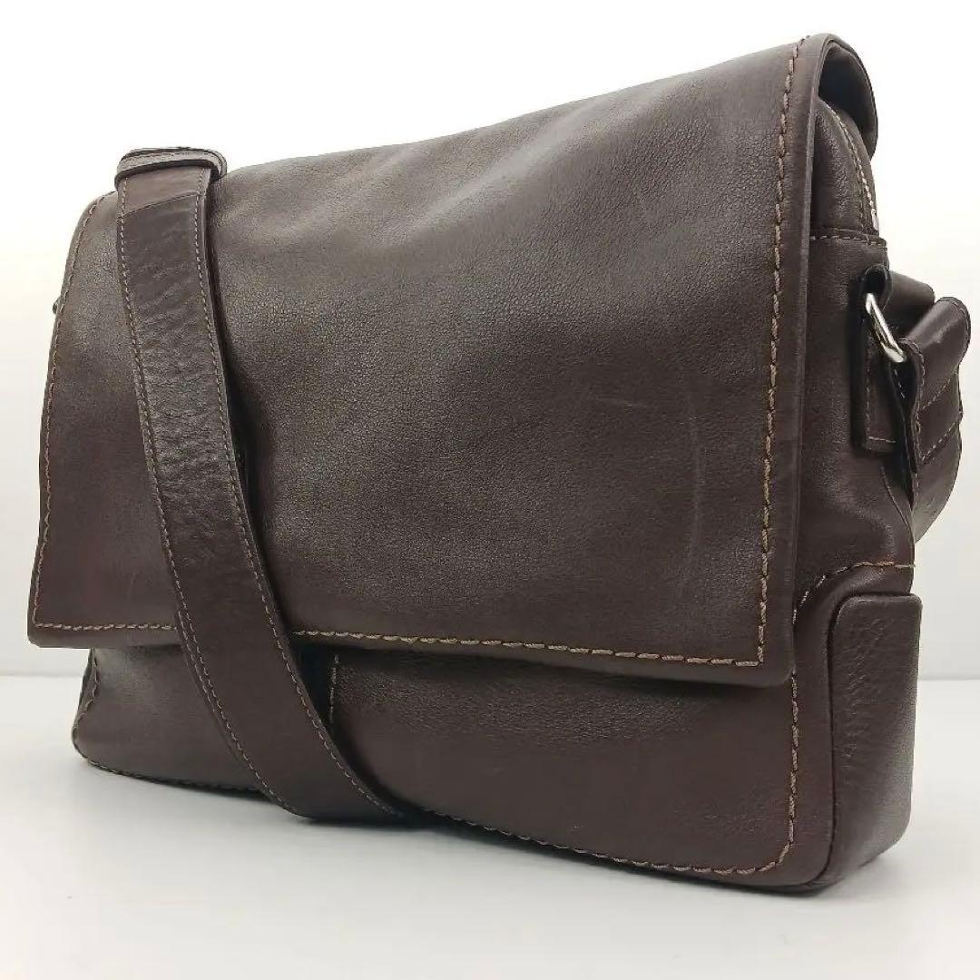 ✨良品✨土屋鞄　プロータ　防水　フラップメッセンジャーバック　ブラウン