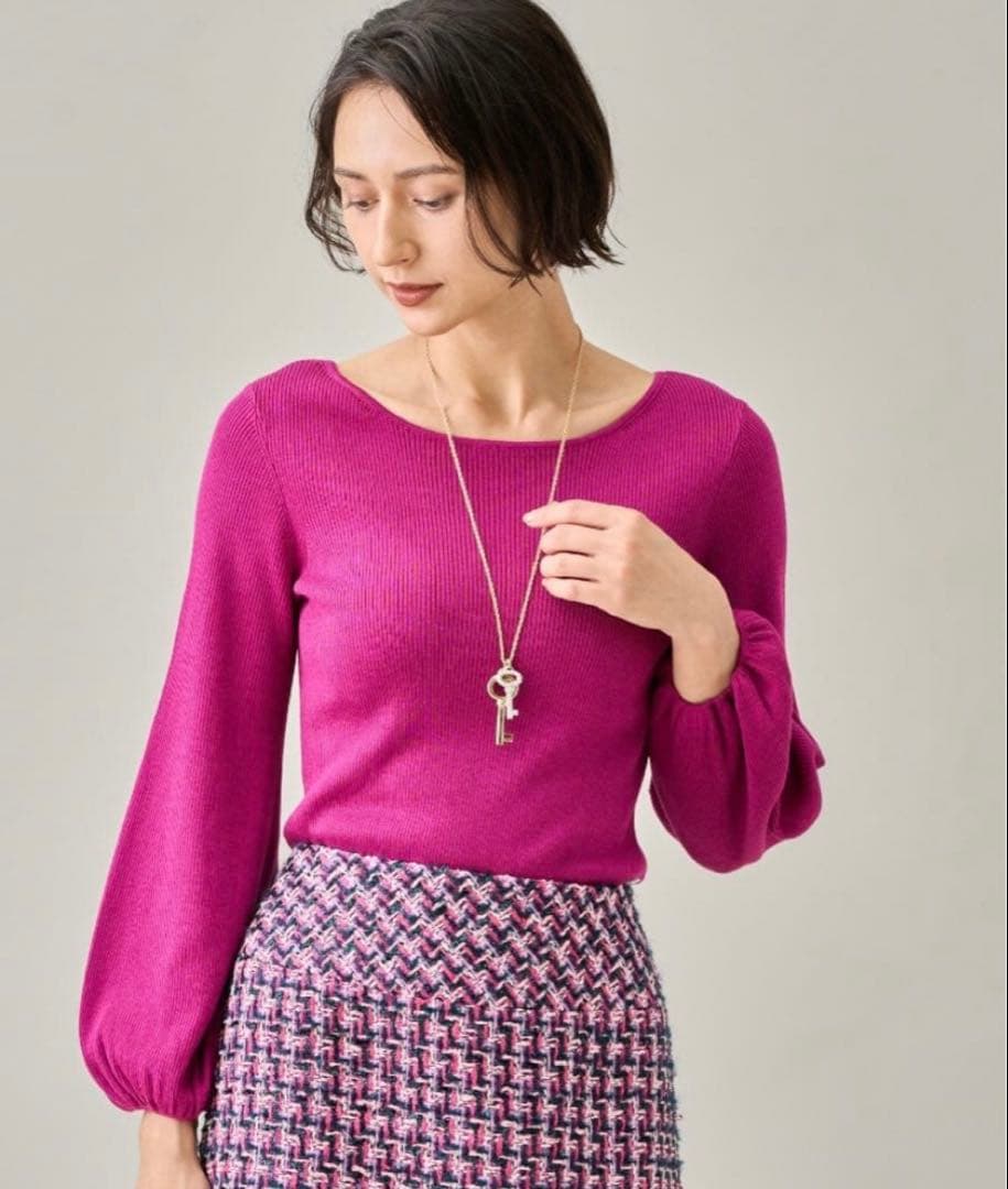 【美品】完売品✨️アナイ ウール シルク リブ フロンタブル プルオーバー 上品