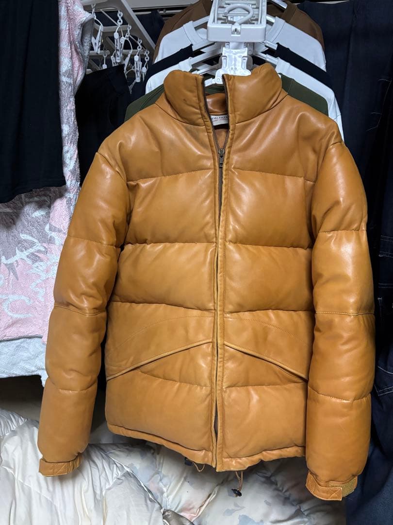 ブラウンレザー ダウンジャケット　キムタク