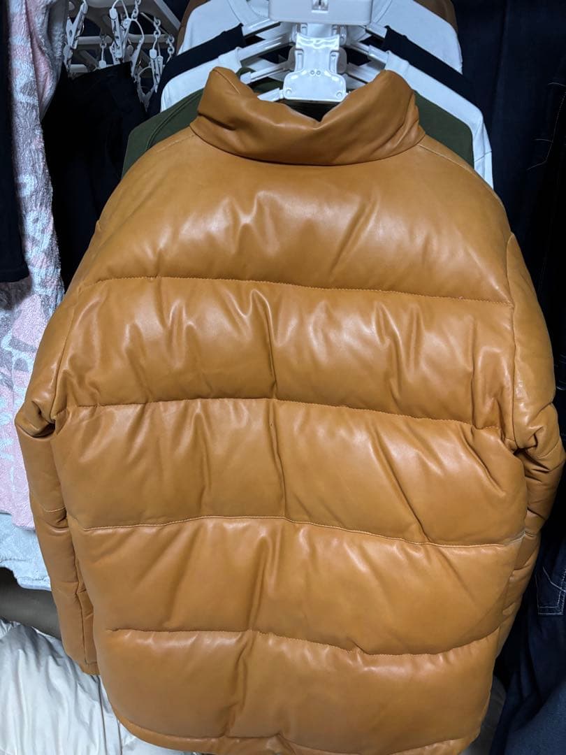 ブラウンレザー ダウンジャケット　キムタク