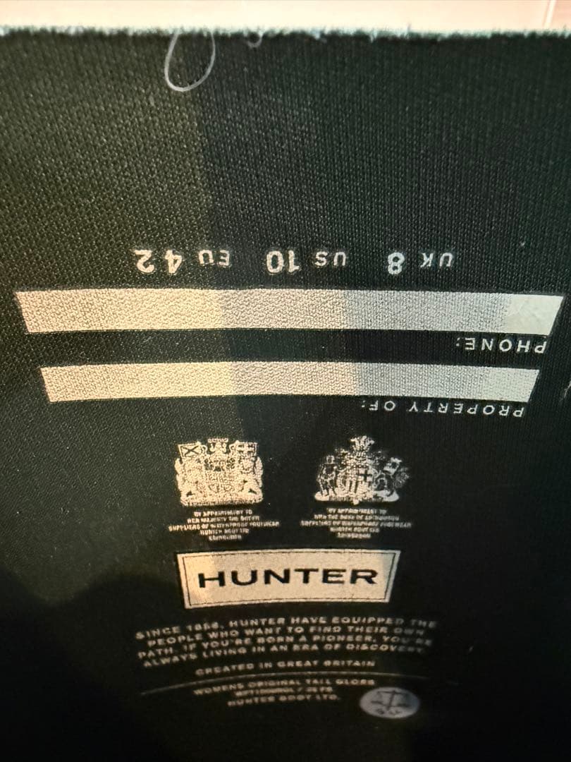 (げんこつ )超レア HUNTER レインブーツ グロスグリーン UK8