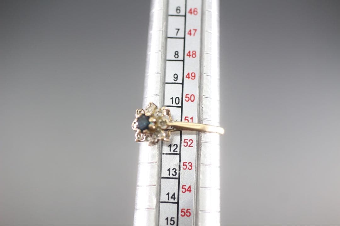 絶品 英国 ビンテージ レディース ゴールド 指輪 サファイア ダイヤ J146