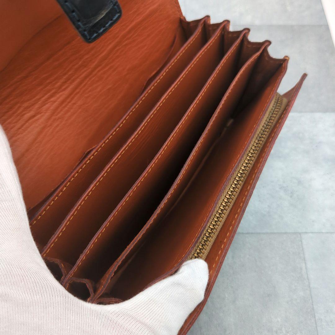 極美品✨フェリージ 長財布 コロコロ クロコ型押し レザー紺　定価86900円✨