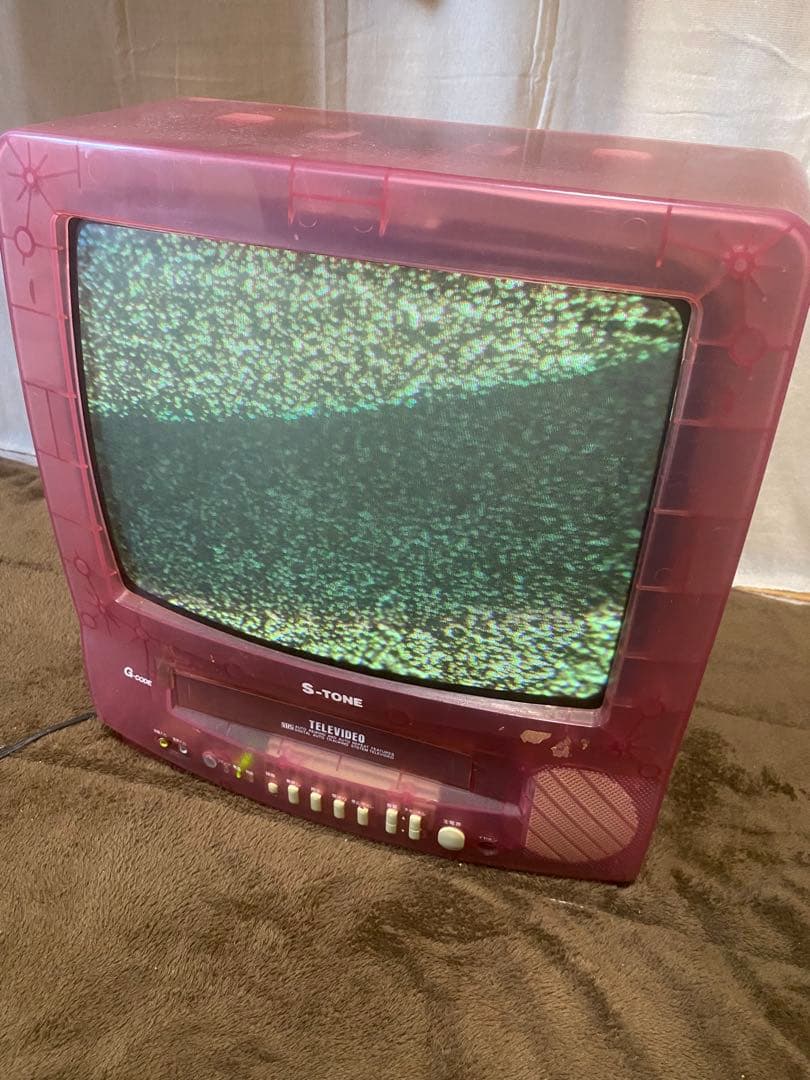 ブラウン管テレビ VHS レトロ ピンク　スケルトン