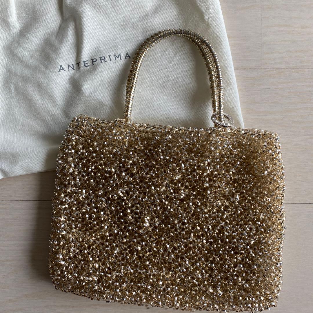 アンテプリマ　ワイヤーバッグ　ゴールド