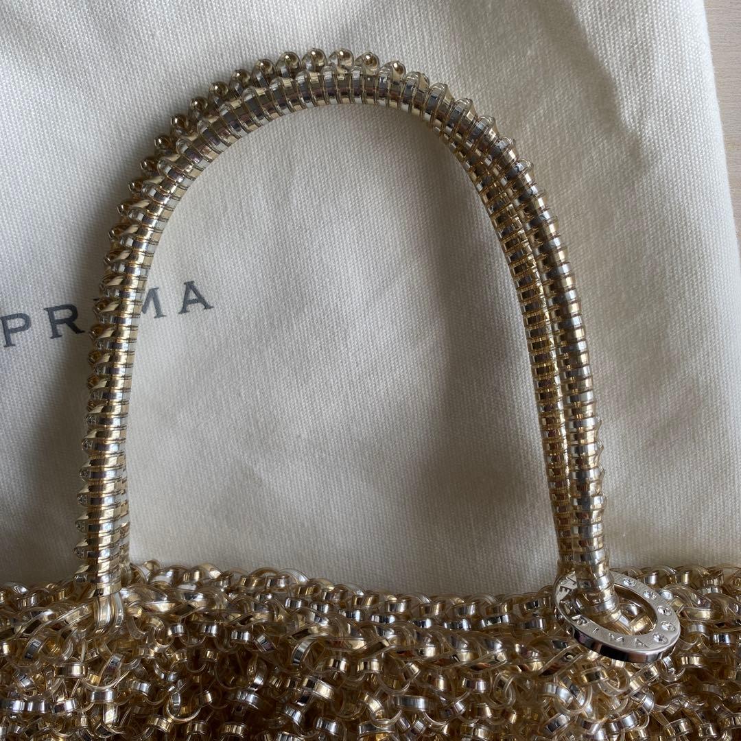 アンテプリマ　ワイヤーバッグ　ゴールド