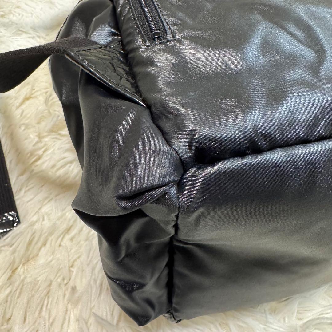 cooga クーガ　軽量レザー　ナイロン リュック　黒　ビジネスバッグ