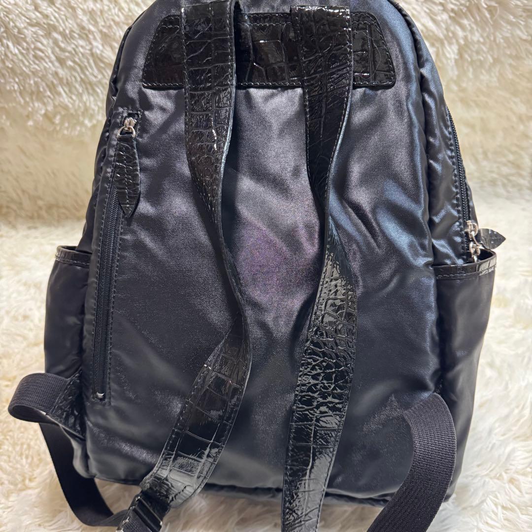 cooga クーガ　軽量レザー　ナイロン リュック　黒　ビジネスバッグ