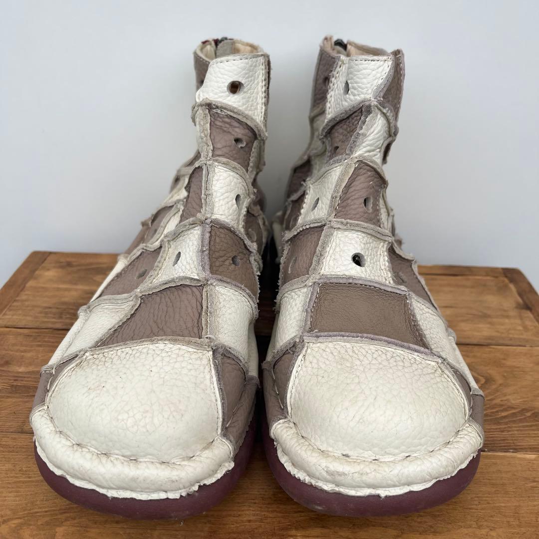 Estacion エスタシオン　本革 ショートブーツ　パンチング　キルティング