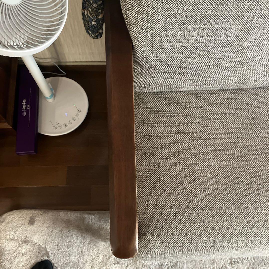 ニトリ、3人掛け布張りソファ