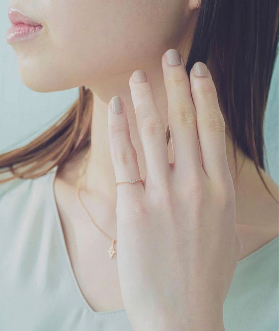 【ete】　K10YG ダイヤモンド　ピンキーリング　3号