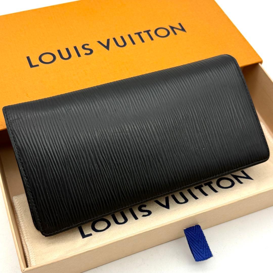 【美品】ルイヴィトン エピ ポルトフォイユ ブラザ ノワール 黒 長財布