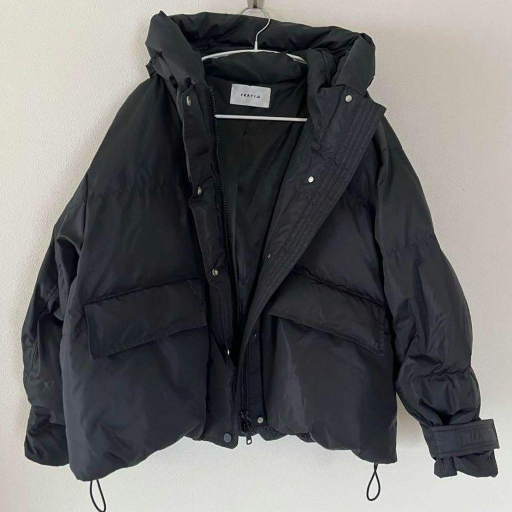 美品FRAY I.D フード ショート ダウンジャケット アウター ブラック