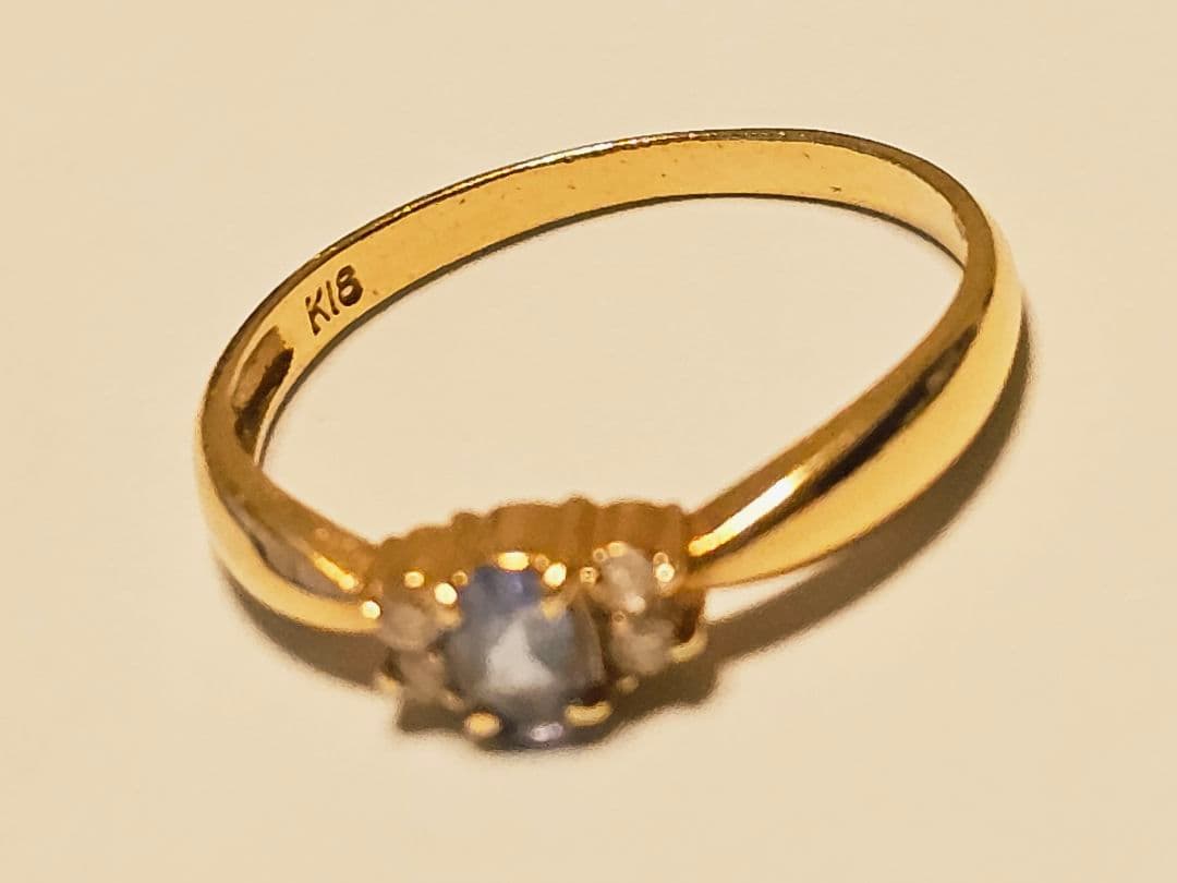 K18ゴールド サファイア ダイヤモンドリング