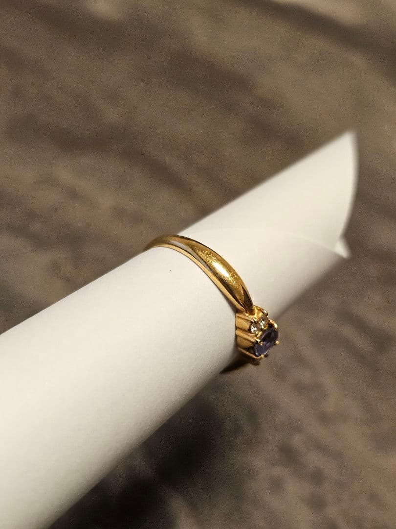 K18ゴールド サファイア ダイヤモンドリング