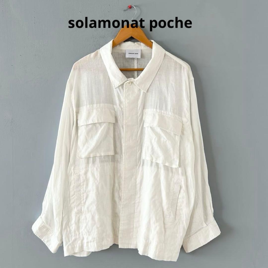 solamonat poche(ソラモナポッシェ) リネンミリタリージャケット