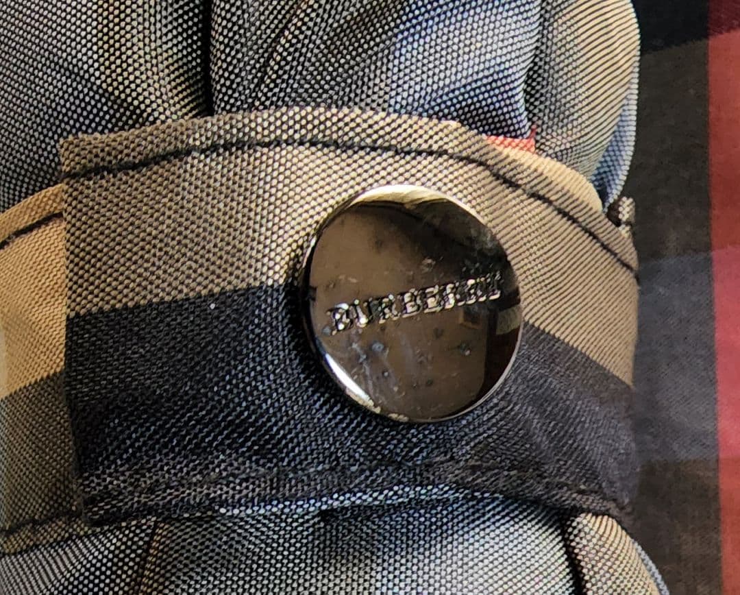 【タグ付き新品】BURBERRY 折り畳み式ジャンプ傘 レザーハンドル