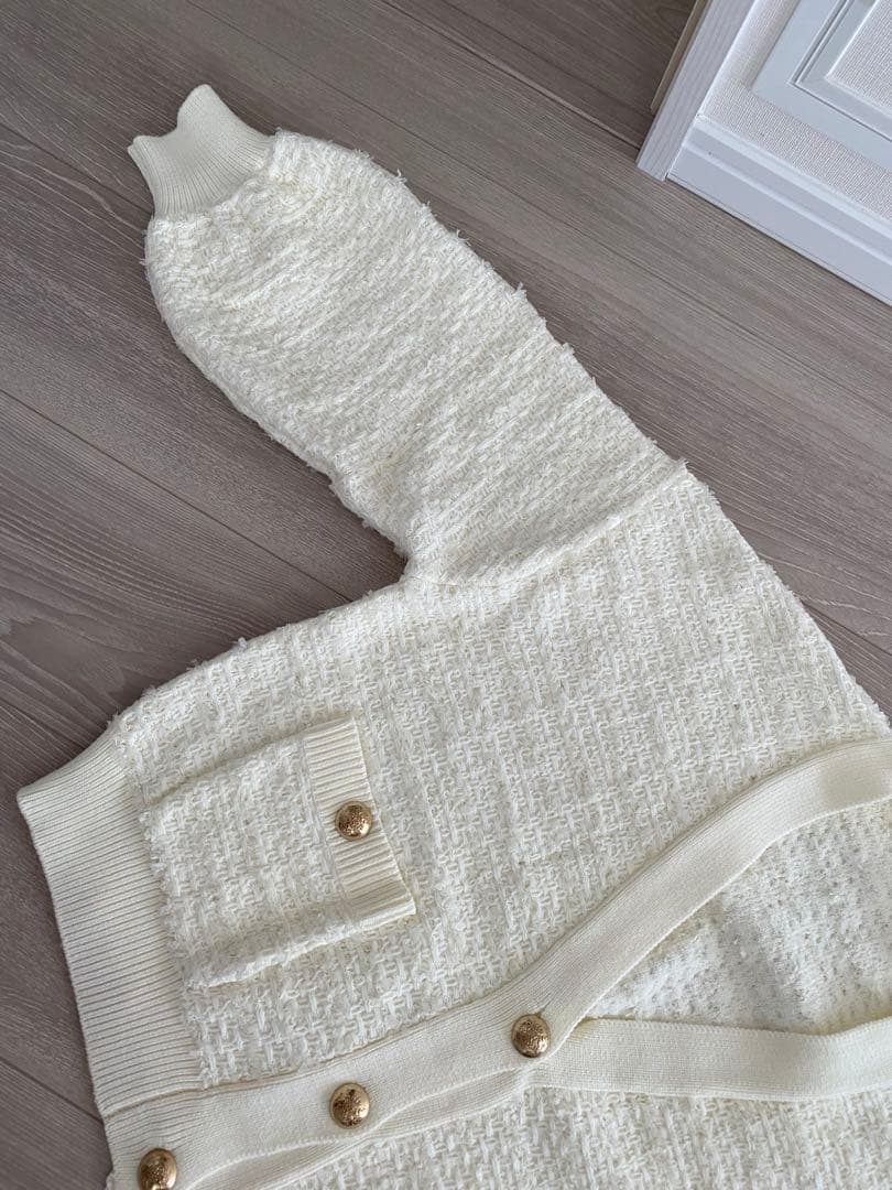 グレースコンチネンタル　ツイードショートニットカーディガン