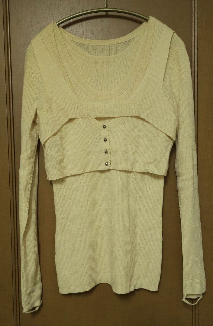 トップス a ccordion LAYERED TOPS SET cream