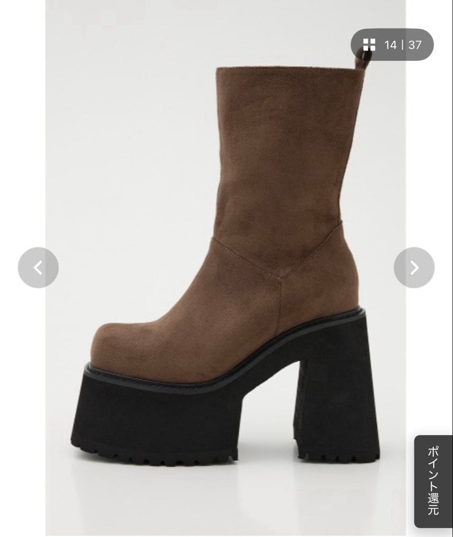 ブラウン M ボリューム チャンキーソール ミドルブーツ SLY