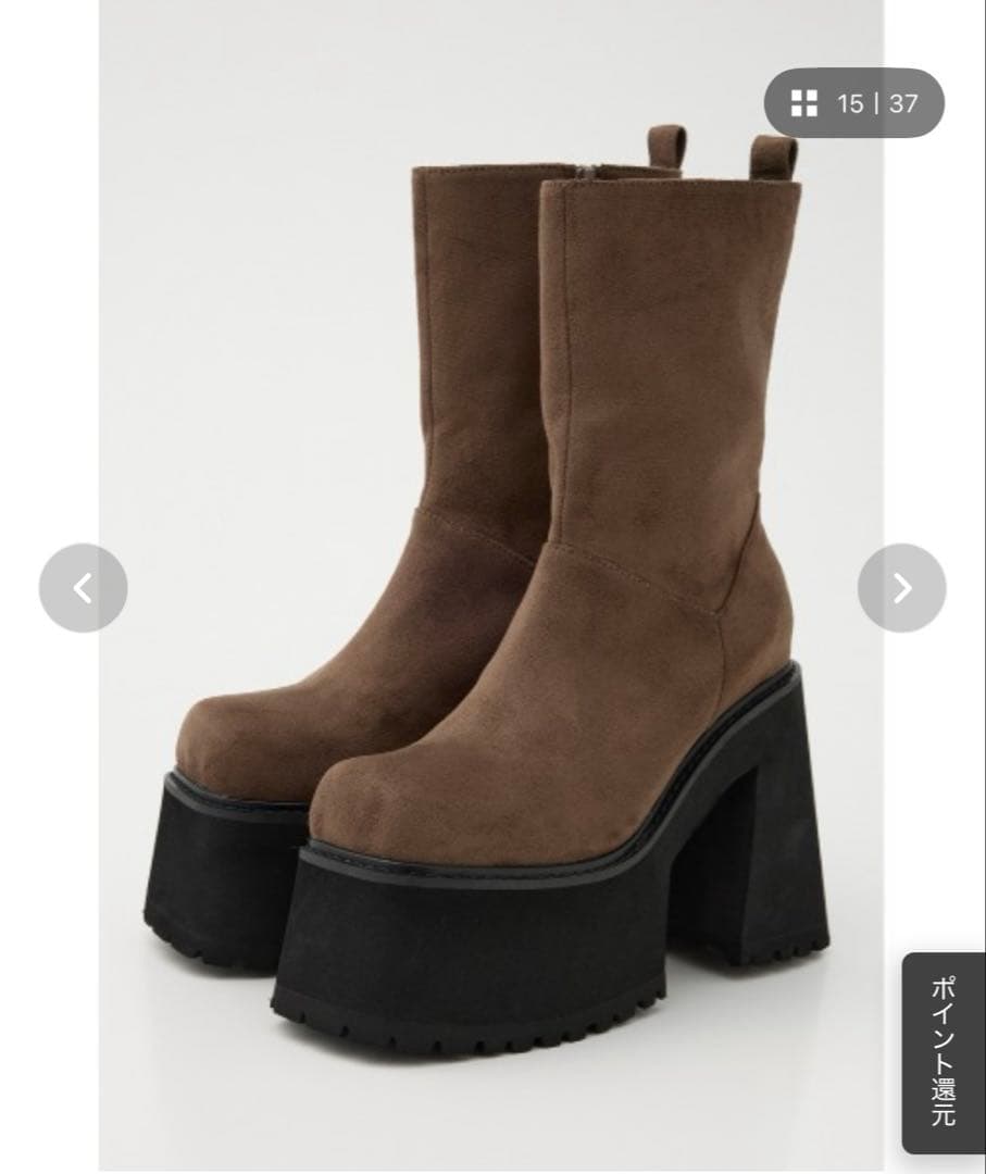 ブラウン M ボリューム チャンキーソール ミドルブーツ SLY