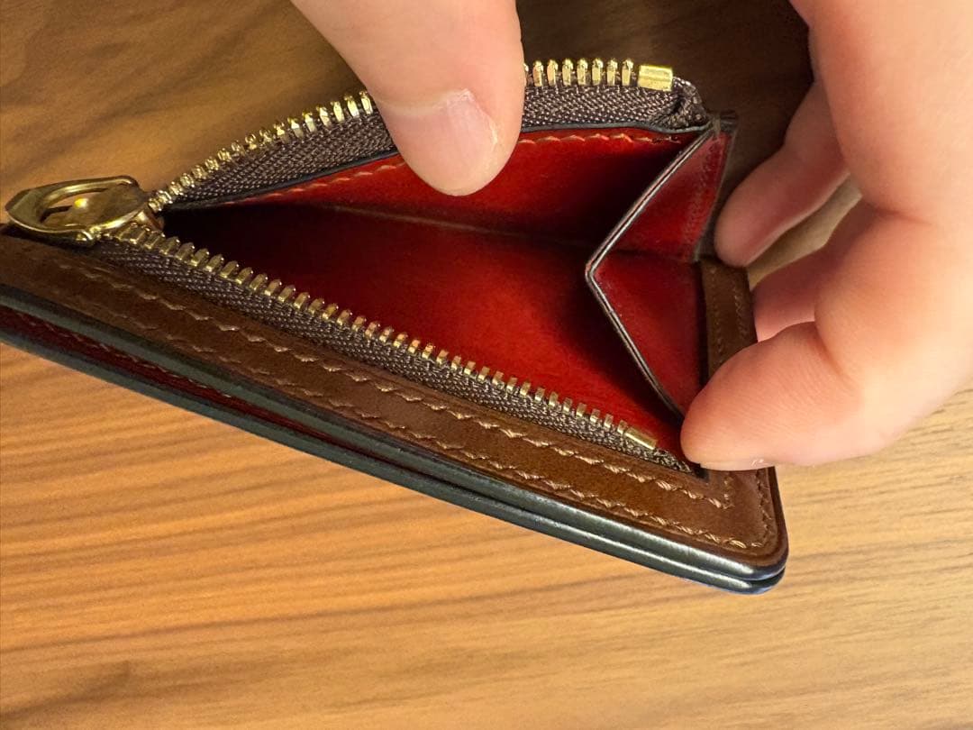 か*ぽ様 Crevaleathco コンパクトマルチウォレット アニリン染めコー