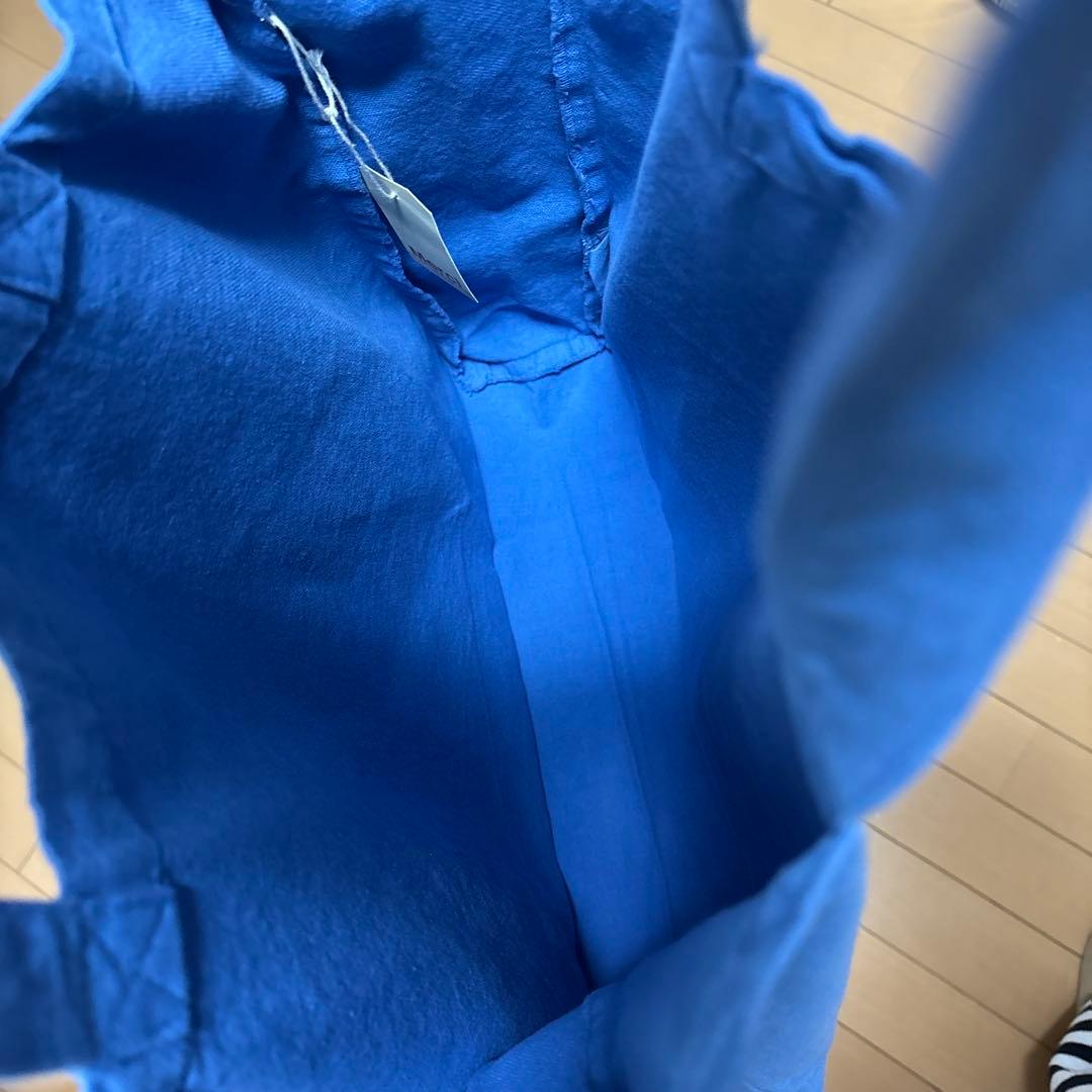 【新品】Merci ロゴ入りトートバッグ 青　メルシー　フランス　パリ　マレ地区