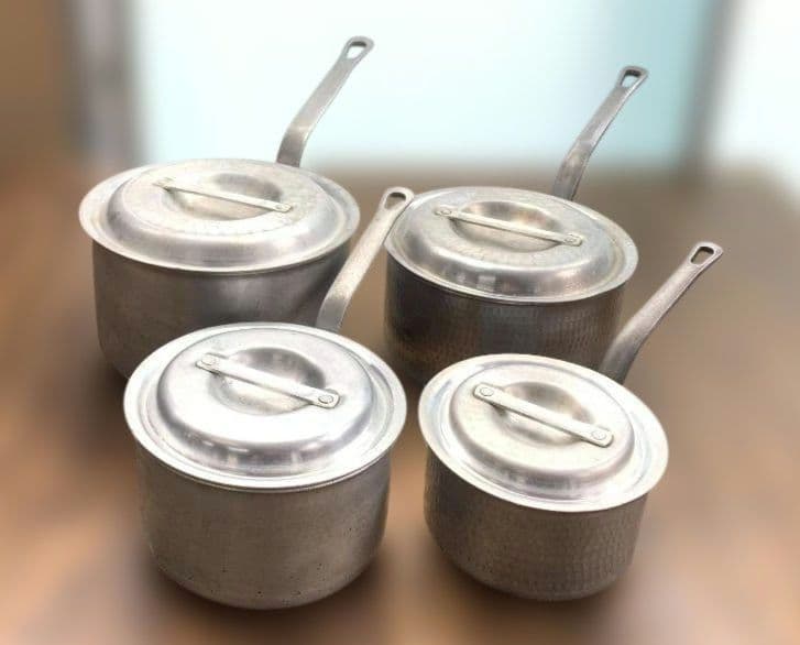 アカオアルミ DON 片手鍋 4点セット直径24・21・18・15㎝ 蓋付き②