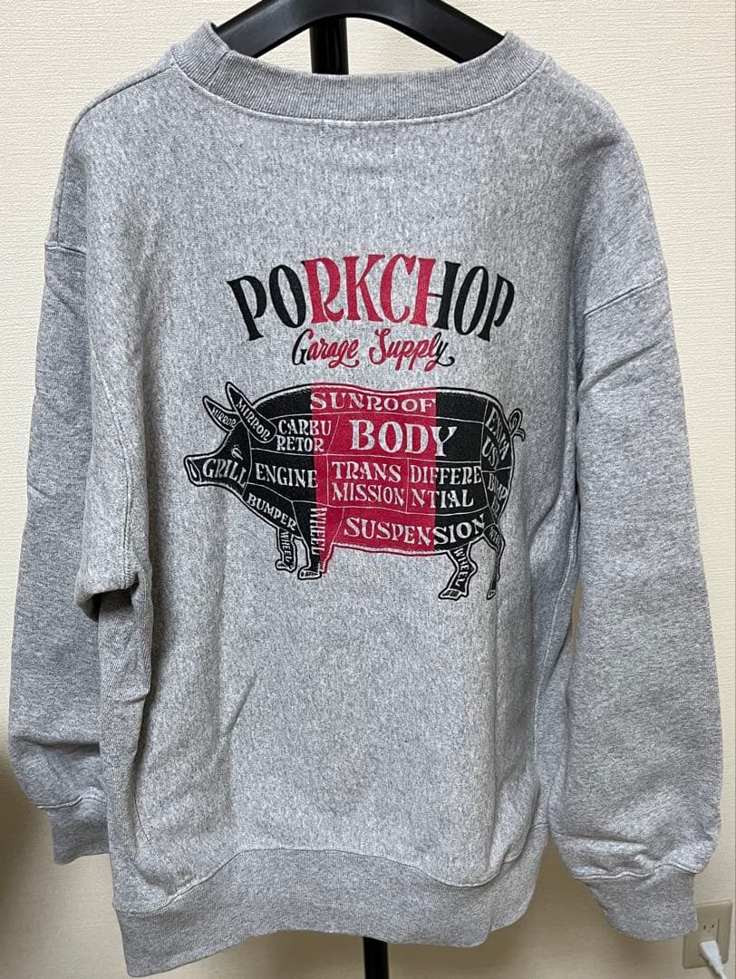 ザ*ザ様 【美品】　ポークチョップガレージサプライ　スウェット　グレー　Lサイズ
