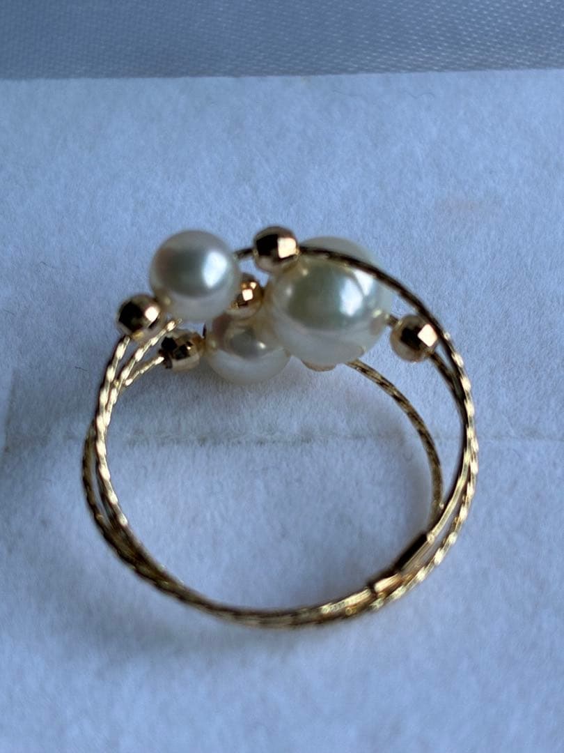 【新品】K18 アコヤ真珠 リング