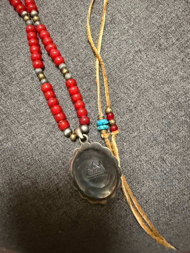 悪魔ちゃん！専用　SAADネックレス　ターコイズ　ホワイトハーツビーズ