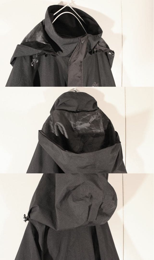 ゴアテックスジャケット アシックス GORETEX 黒 防水 メンズ古着 XXL