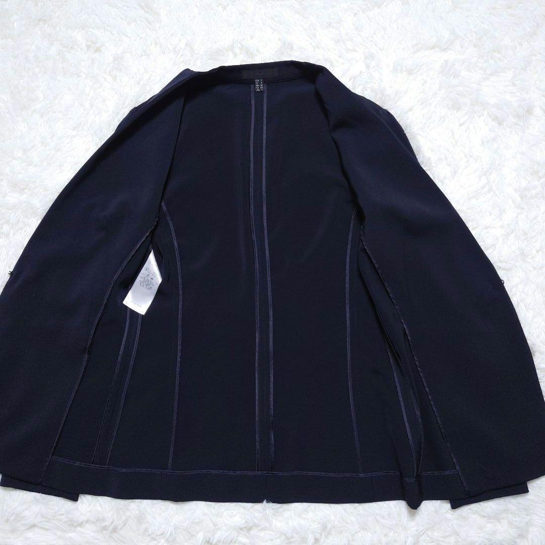 ✩美品✩ icb スーツ セットアップ ノーカラージャケット パンツ ネイビー