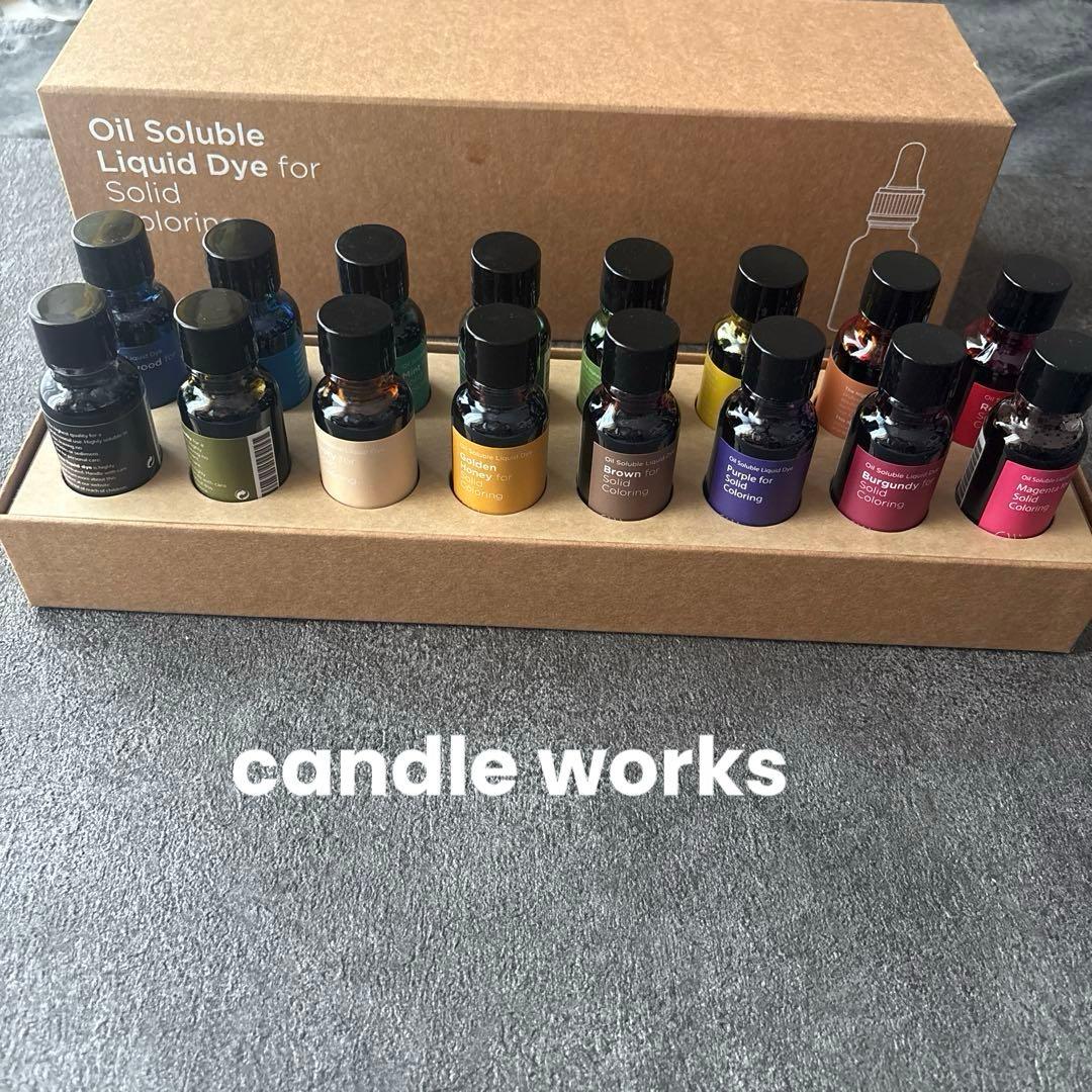 新品キャンドルワークス液体染料 20ml 16色セット+ ピペット付き