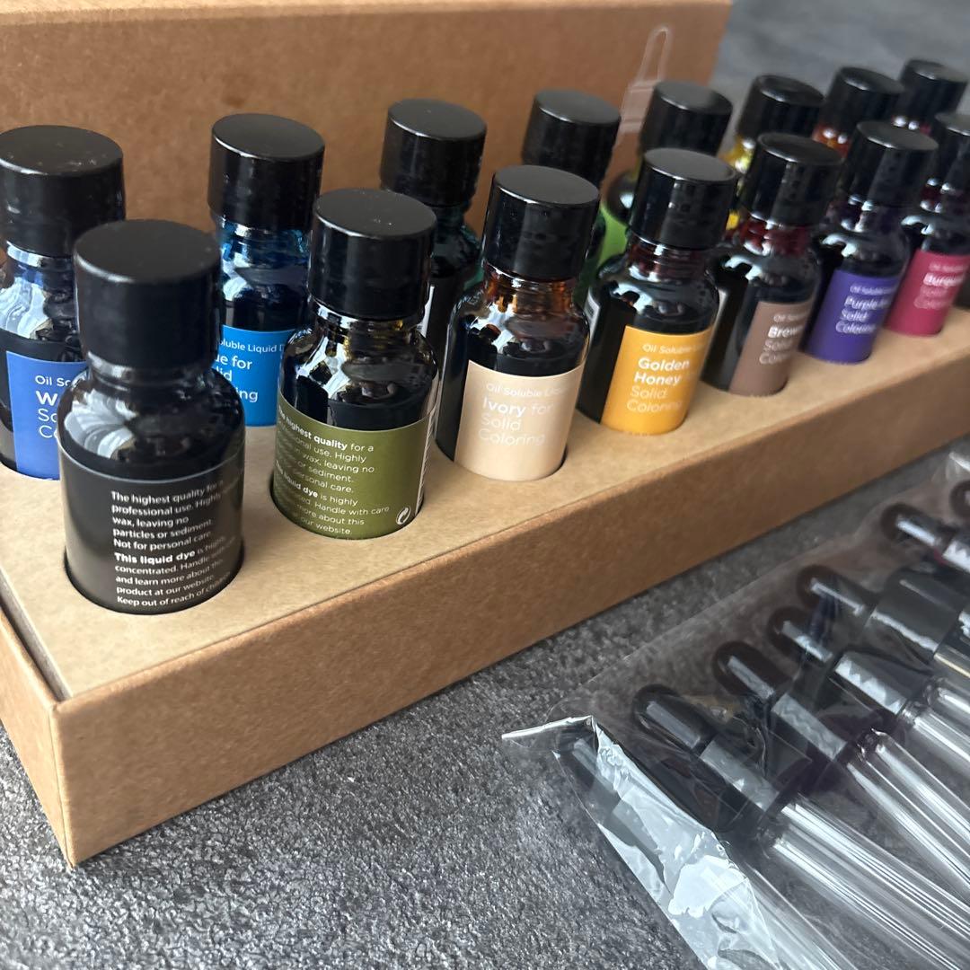 新品キャンドルワークス液体染料 20ml 16色セット+ ピペット付き