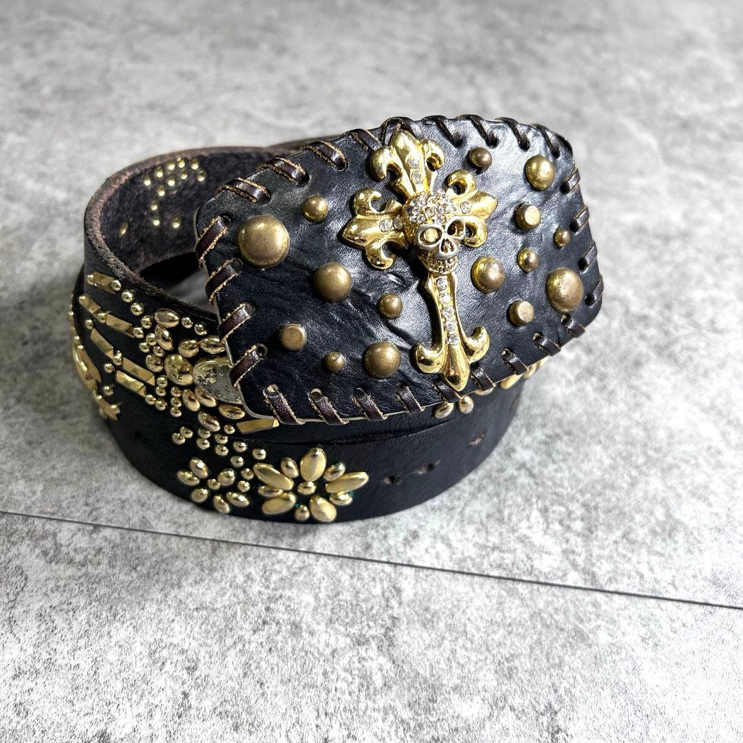 【archive】skull studs belt/Y2K/spider/十字架