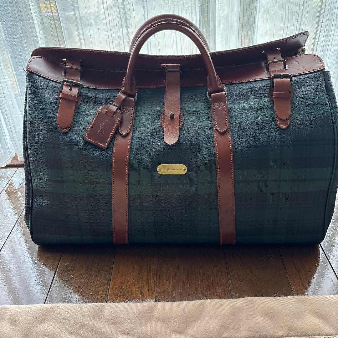 希少　Polo Ralph Lauren ボストンバッグ グリーン系チェック
