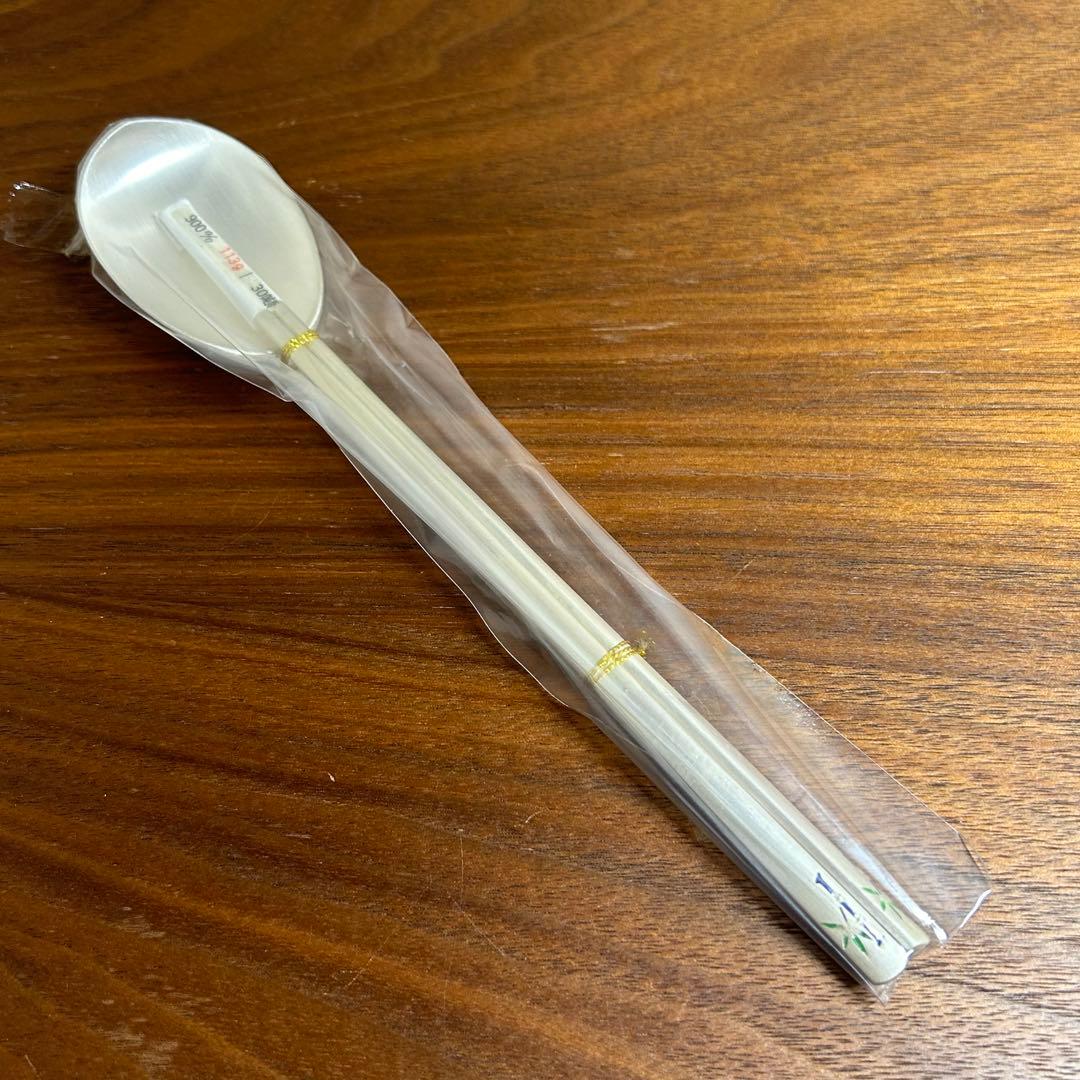韓国銀製　銀匙　お箸 韓国 箸 カトラリー シルバー 銀 シルバースプーン