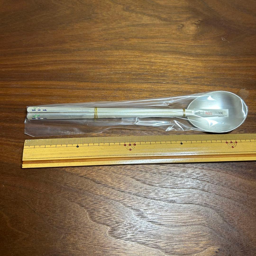 韓国銀製　銀匙　お箸 韓国 箸 カトラリー シルバー 銀 シルバースプーン
