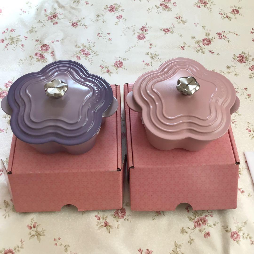 ル・クルーゼ　まとめ売り　鍋　2個 ココットフルール フラワー　限定